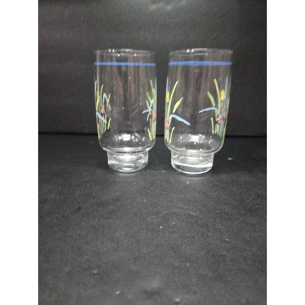 Sango Pastels Floral Short Tumblers, Easter Spring Glasses, Set of‎ 2 Glasses